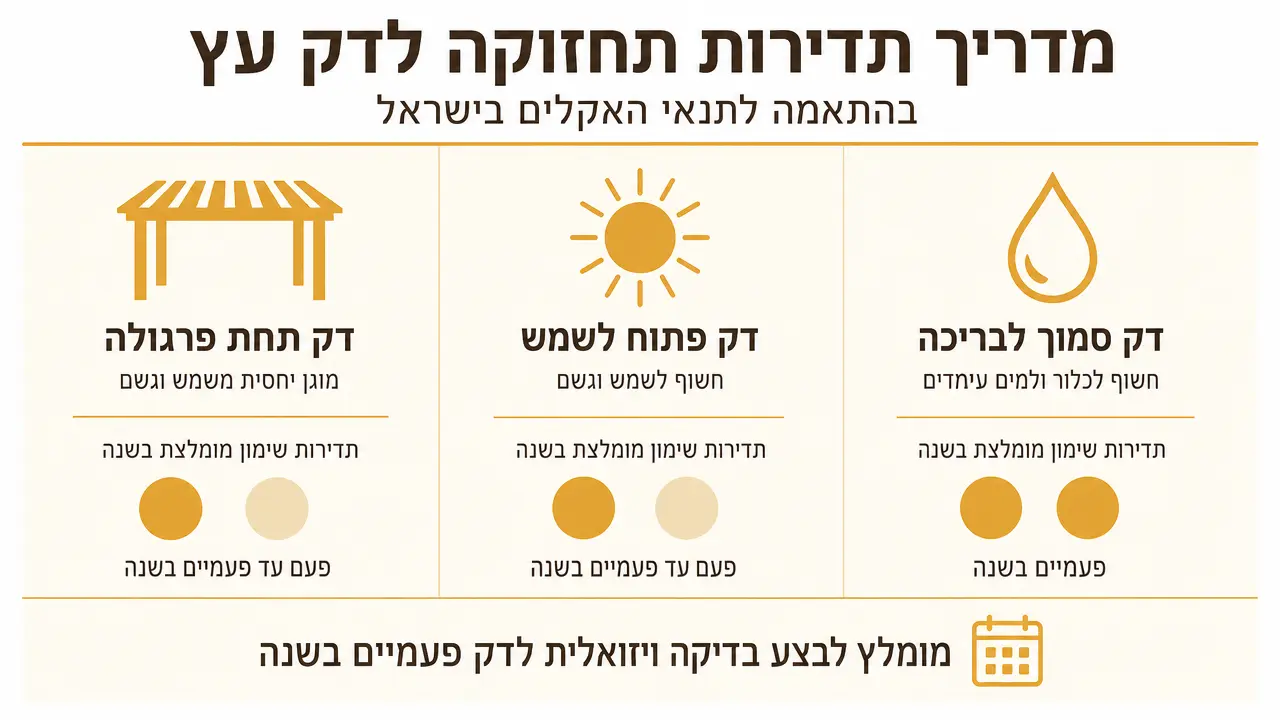 כל כמה זמן צריך לתחזק דק עץ בישראל