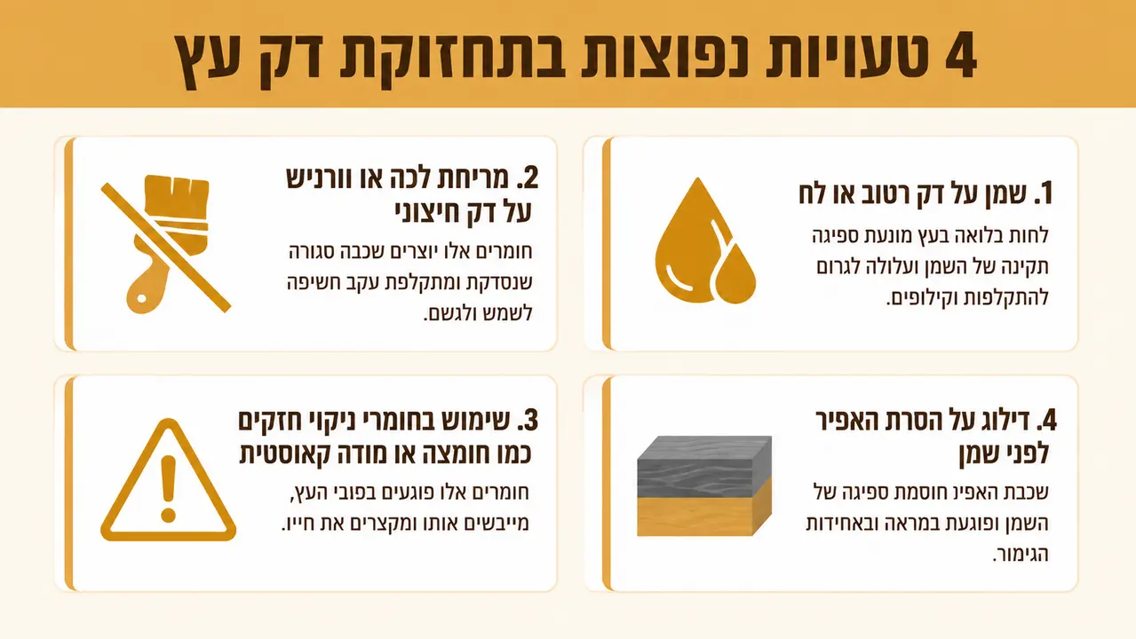 הטעויות הנפוצות שעלולות להרוס את הדק