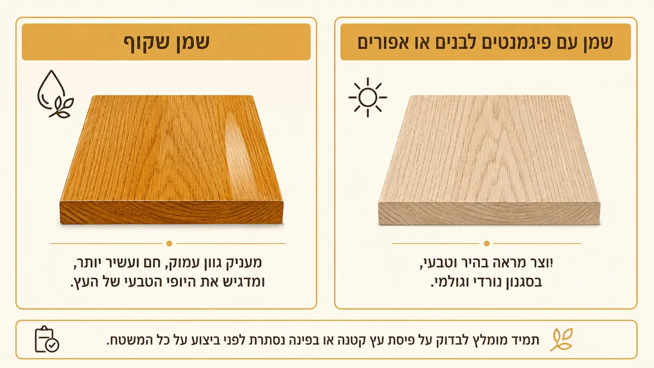 האם שמן משנה את צבע העץ